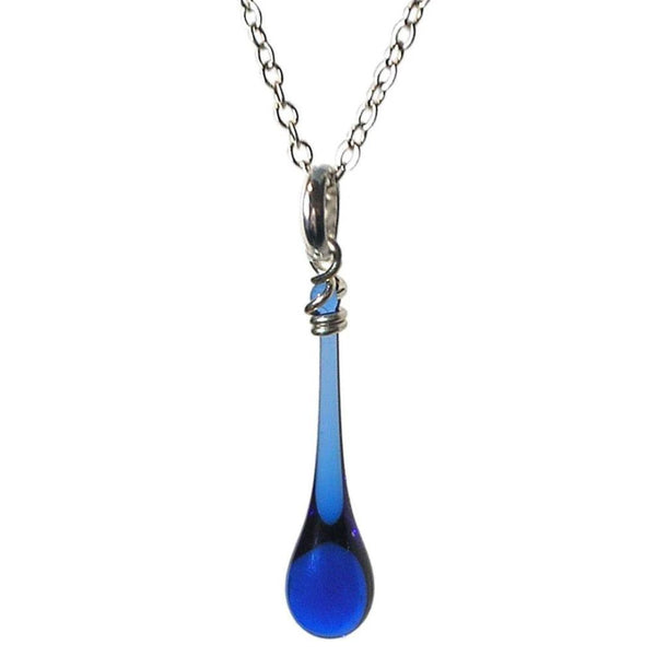 Maressa Glass Teardrop Pendant - Cobalt