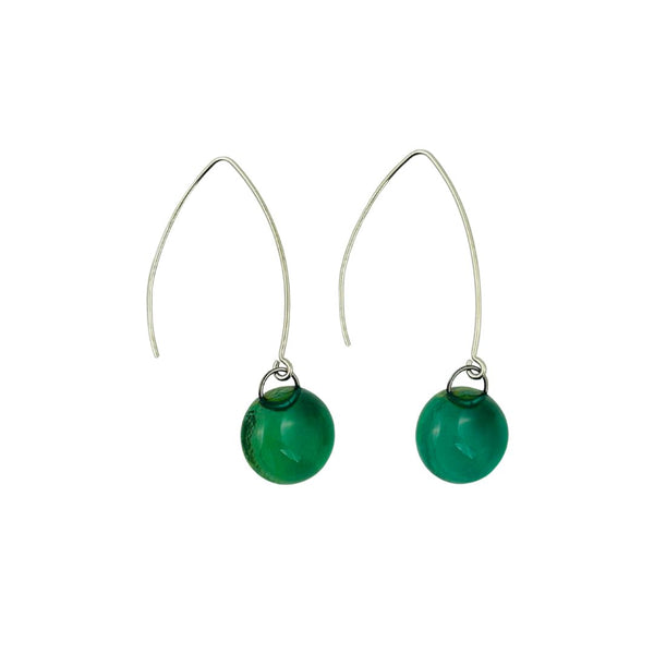 Glass Dot Earrings B - Kiwi
