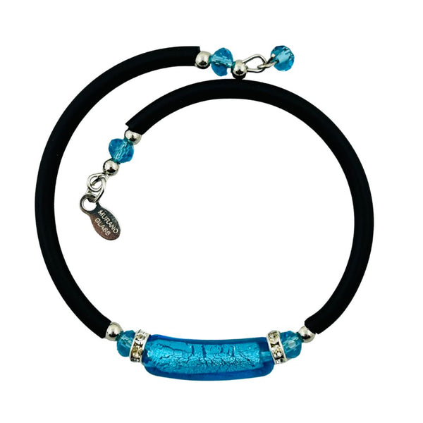 Glass Bead Rubber Bracelet - Ocean Eyes