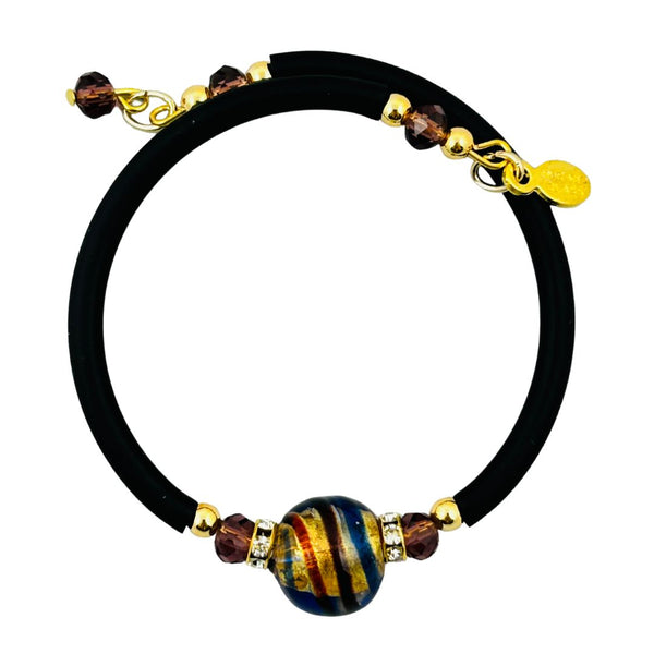 Glass Bead Rubber Bracelet - Cozy Autumn