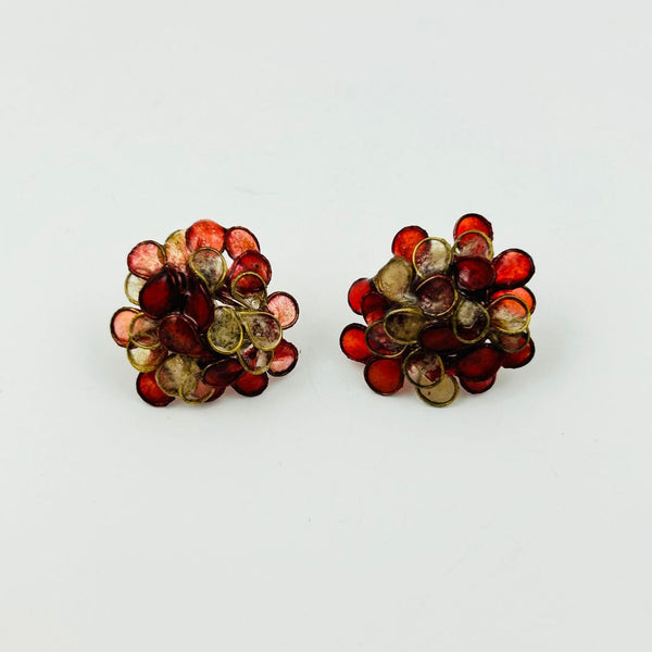 Hydrangea Earrings - Coral