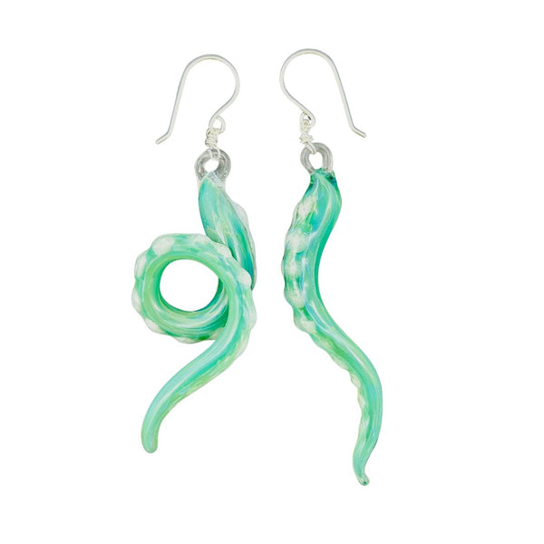 Glass Octopus Tentacle Earrings - Hurricane