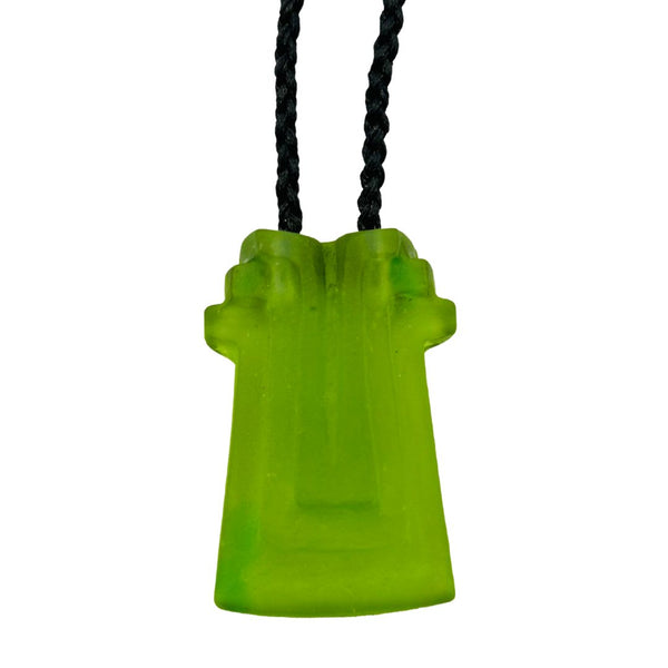 Coast Salish Fern Necklace - Green/Gold