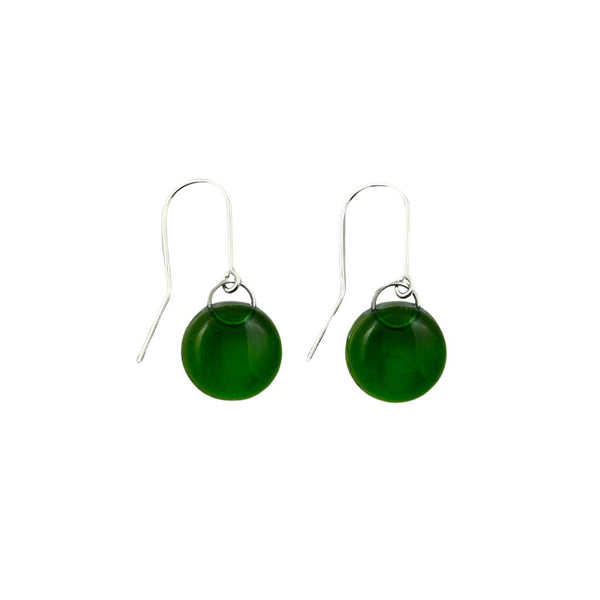 Glass Dot Earrings A - Green Apple
