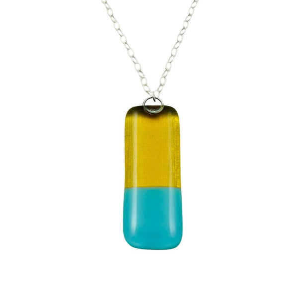 Dipped Single Strand Necklace - Lemon & Blue Corn