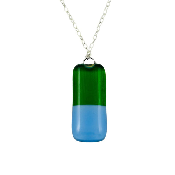 Dipped Single Strand Necklace - Green Apple & Blueberry