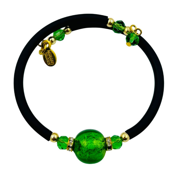 Glass Bead Rubber Bracelet - Pistachio