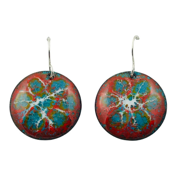 Gas Cloud Earrings - Red & Blue