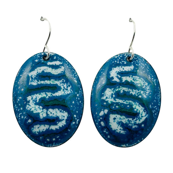 Gas Cloud Earrings - Peacock & White