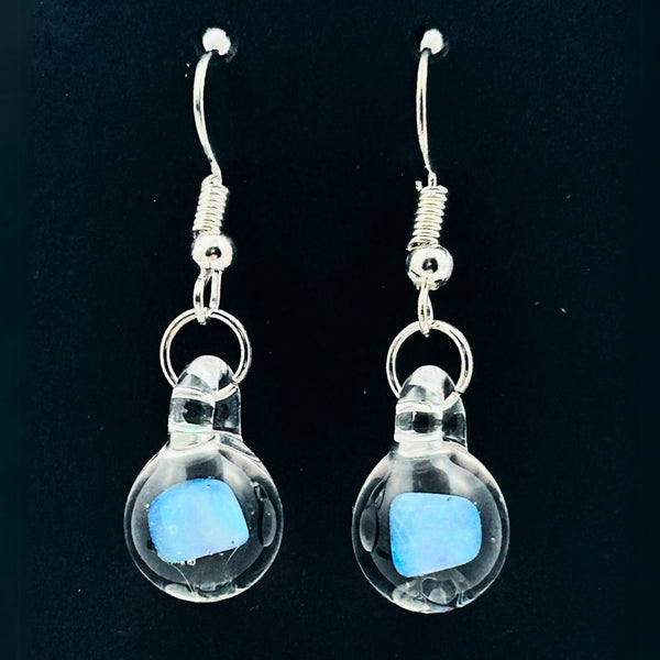 Opal Droplet Earrings - Blue Tint