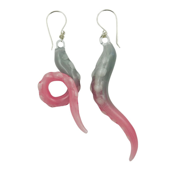 Glass Octopus Tentacle Earrings - Mousetail