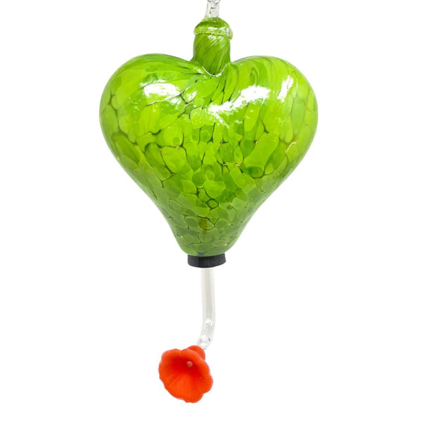 Glass Hummingbird Feeder - Pop Green