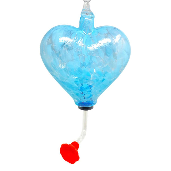 Glass Hummingbird Feeder - Pop Light Blue
