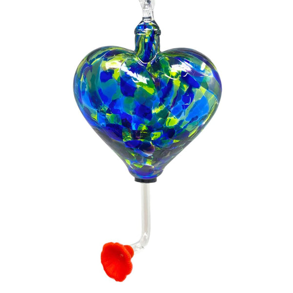 Glass Hummingbird Feeder - Bluebell