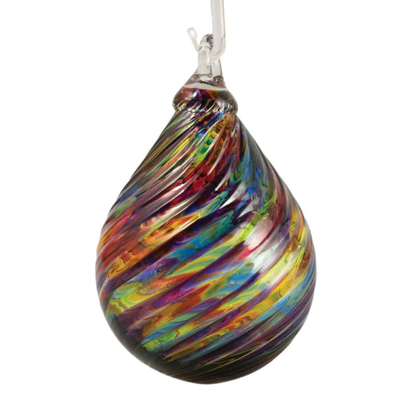 Rainbow Twist Raindrop Ornament