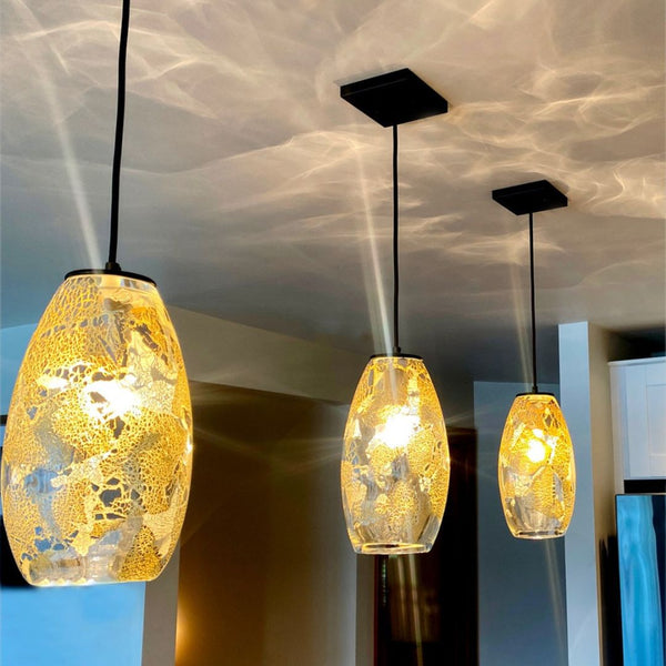 LUMi Pendant - Elettra Silver Leaf Overlay