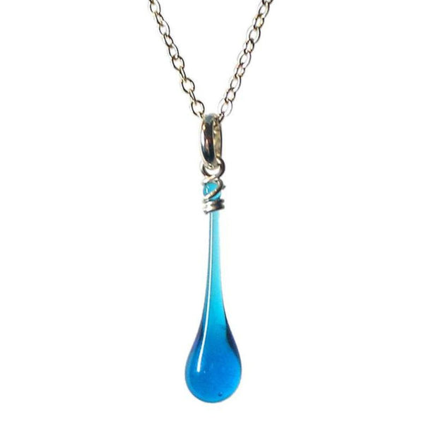 Maressa Glass Teardrop Pendant - Turquoise