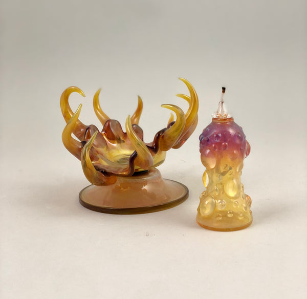 Spiked Candle Holder w/ Oil Cylinder