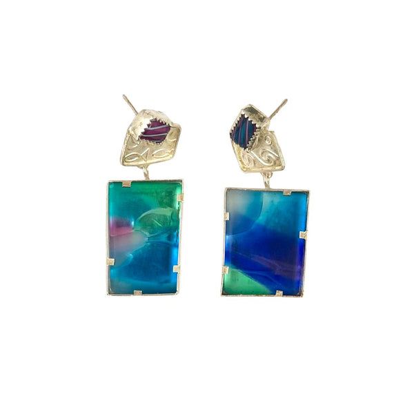 Glass Art Sea Earrings