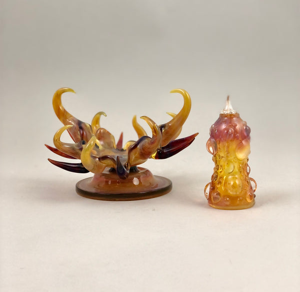 Spiked Candle Holder w/ Oil Cylinder