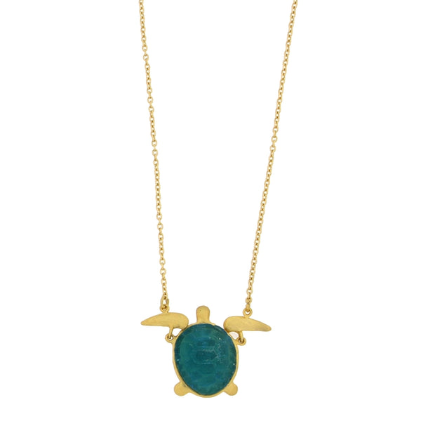 Under the Sea 16" Adj. Sea Turtle Pendant - Turquoise