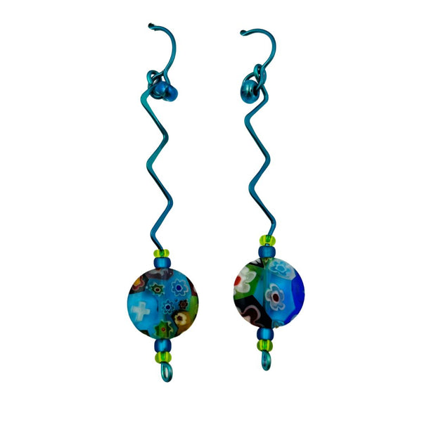 Millefiori Earrings - Colorful Cosmos