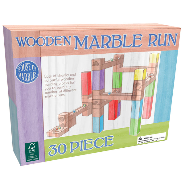 Wooden Marble Run - 30 Piece
