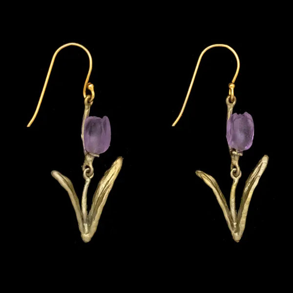 Tulip Wire Earrings - Purple