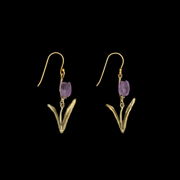 Tulip Wire Earrings - Purple