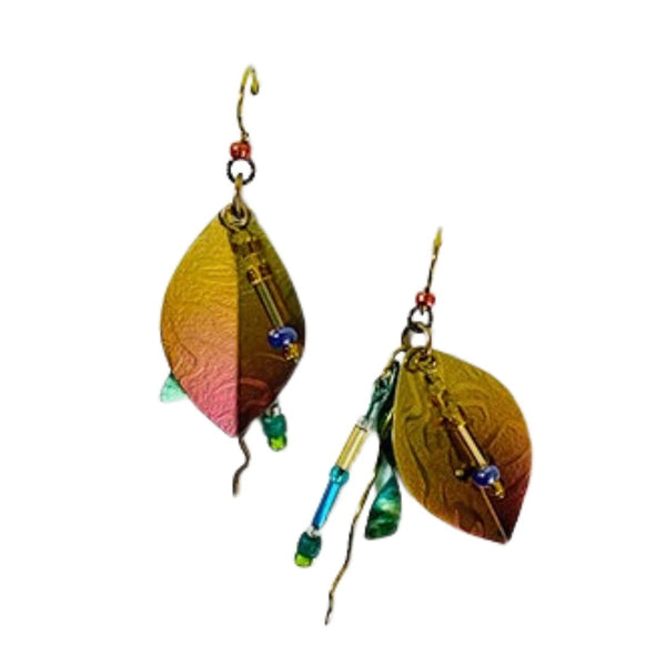Niobium Earrings - Golden Plumes