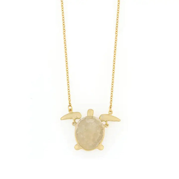 Under the Sea 16" Adj. Sea Turtle Pendant - Frosted Clear