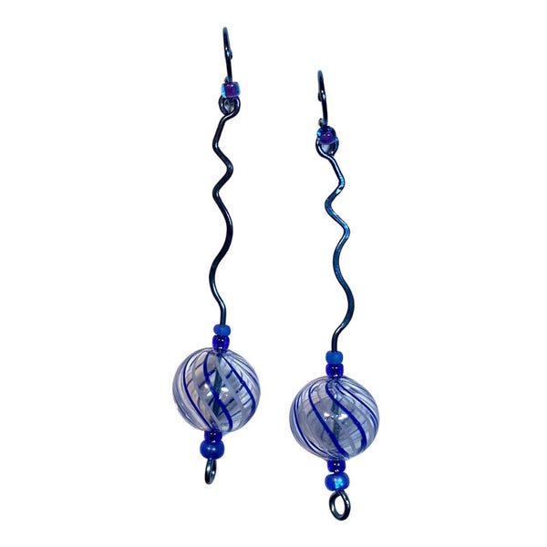 Bead Niobium Earrings - Vapor