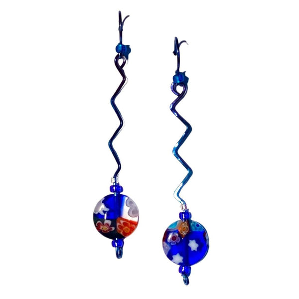 Millefiori Earrings - Bed of Geraniums