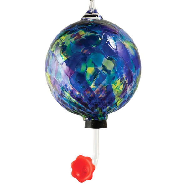Glass Hummingbird Feeder - Blue Mosaic Diamond Facet