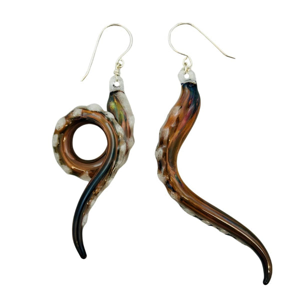 Glass Octopus Tentacle Earrings - Butterfly Wings