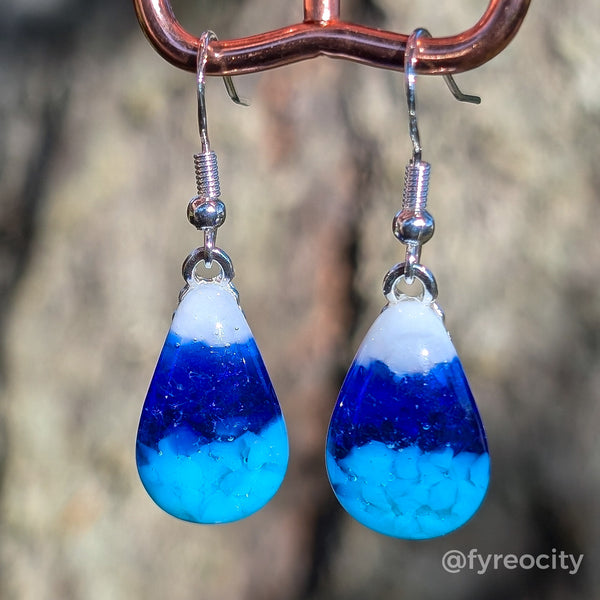 Candy Corn Earrings - Blues