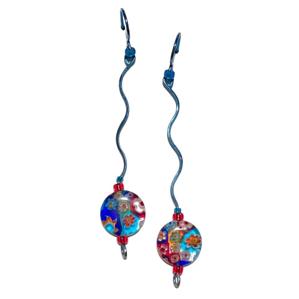 Millefiori Earrings - Colorful Cosmos