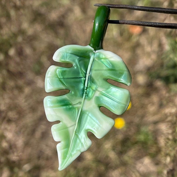 Variegated Monstera Leaf Pendant - Regular