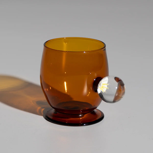 Amber Espresso Cup w/ Flower Knob