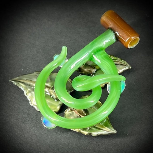 Gold Trifoliate Leaf Pendant w/ Opals