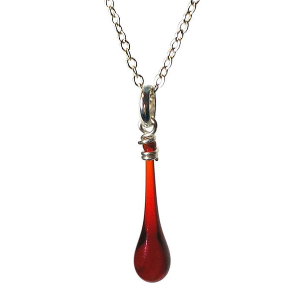 Maressa Glass Teardrop Pendant - Garnet