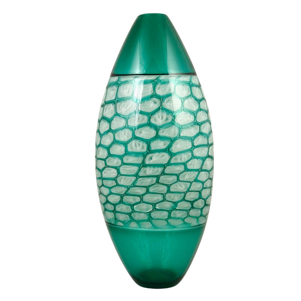 Murrine Vase - Turquoise & White