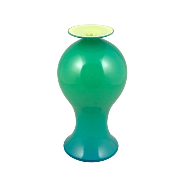 Guardian Vase - Green w/ Yellow Rim
