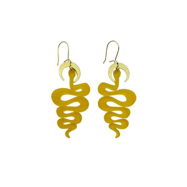 Serpentine Earrings - Frosted Gold