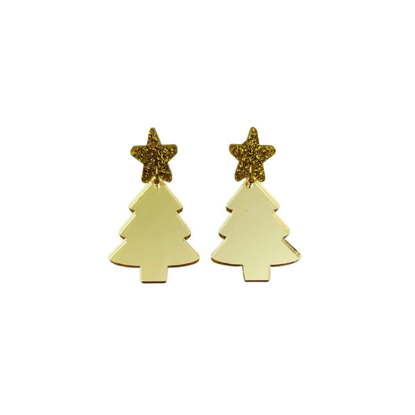 Happy Little Tree Earrings - Gold