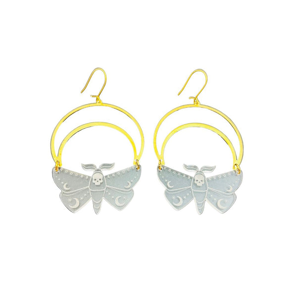 Death Moth Earrings - Clear