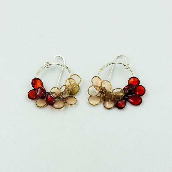 Small Laurel Earrings - Coral