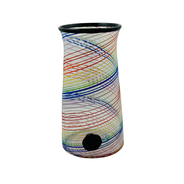Rainbow Vase w/ Black Stamp & Lip