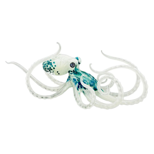 Large Glass Octopus - White