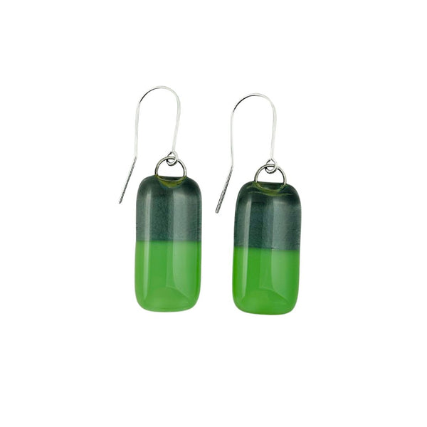 Dipped Earrings - Silverberry & Lime